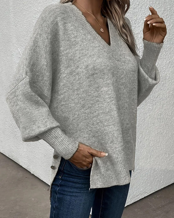 Pull Manche Lanterne Encolure En V