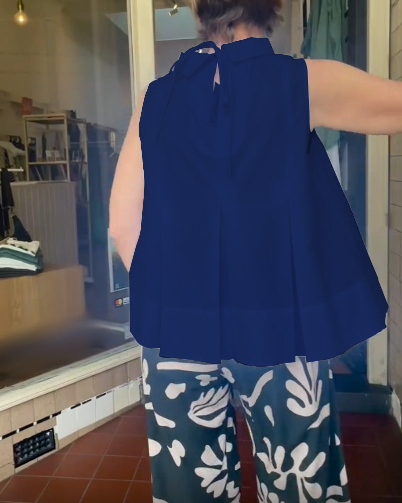 Blouse Sans Manches Unie Simple