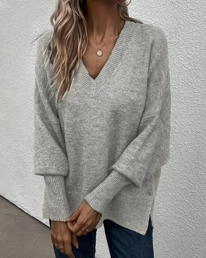 Pull Manche Lanterne Encolure En V