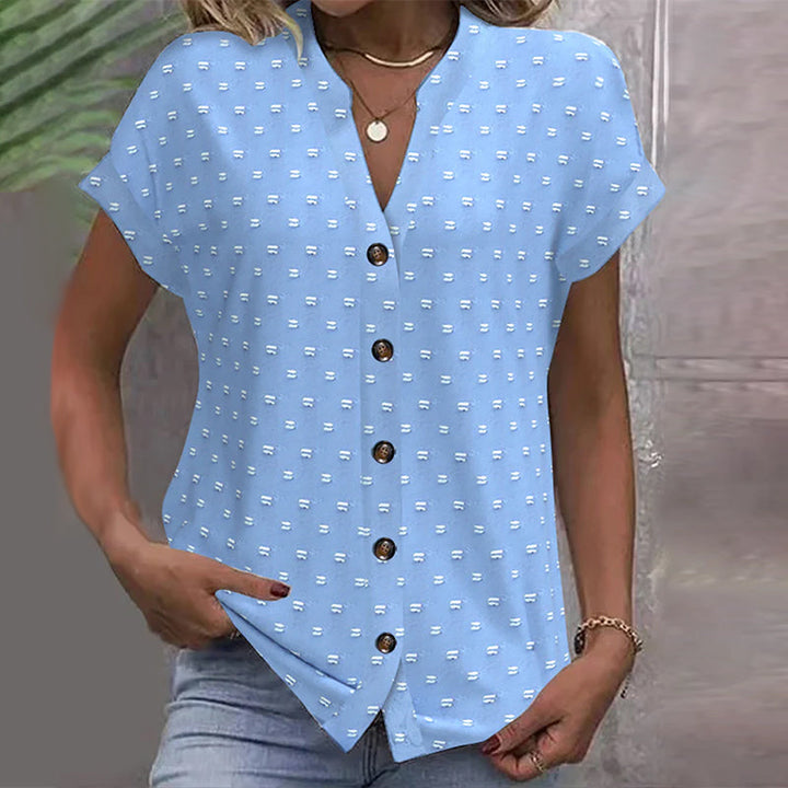 Blouse À Épaule Tombante Bleue