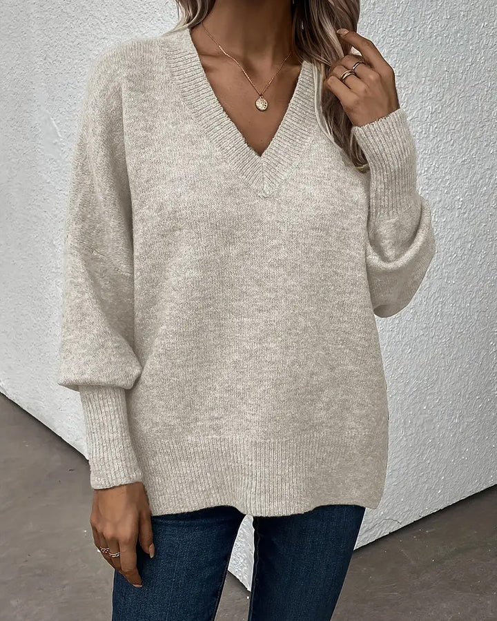 Pull Manche Lanterne Encolure En V