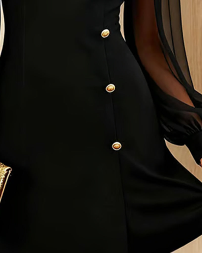 Robe Élégante À Boucle Métallique Et Inserts