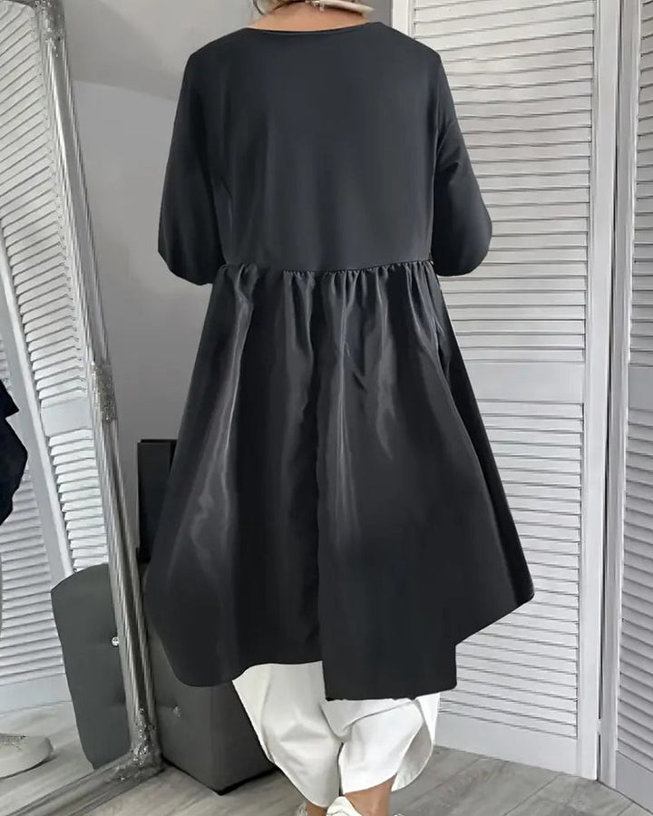 Robe Tricot Patchwork Nœud Latéral