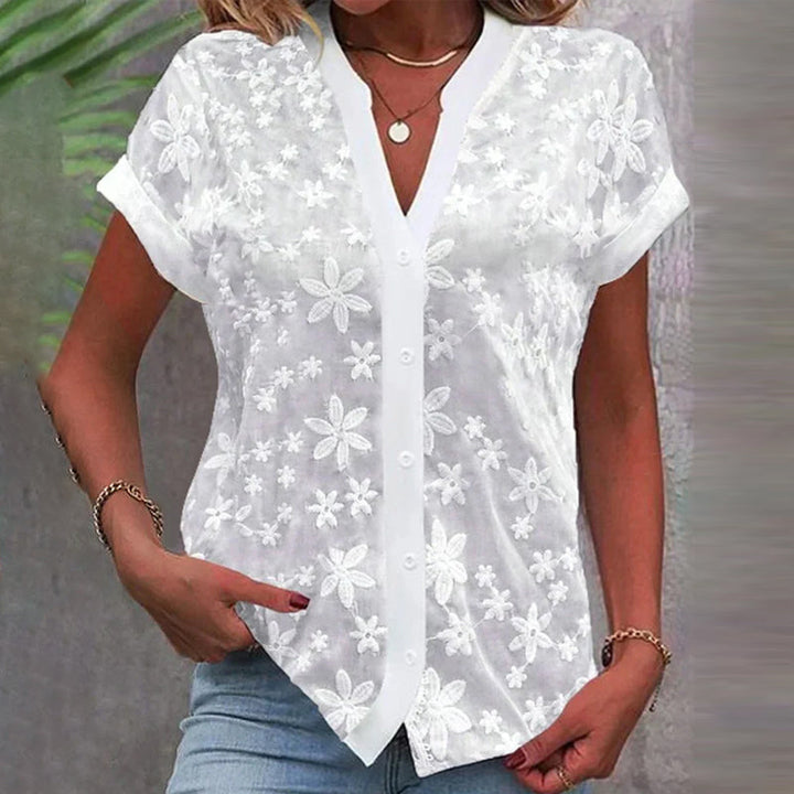 Blouse à manches courtes et col V