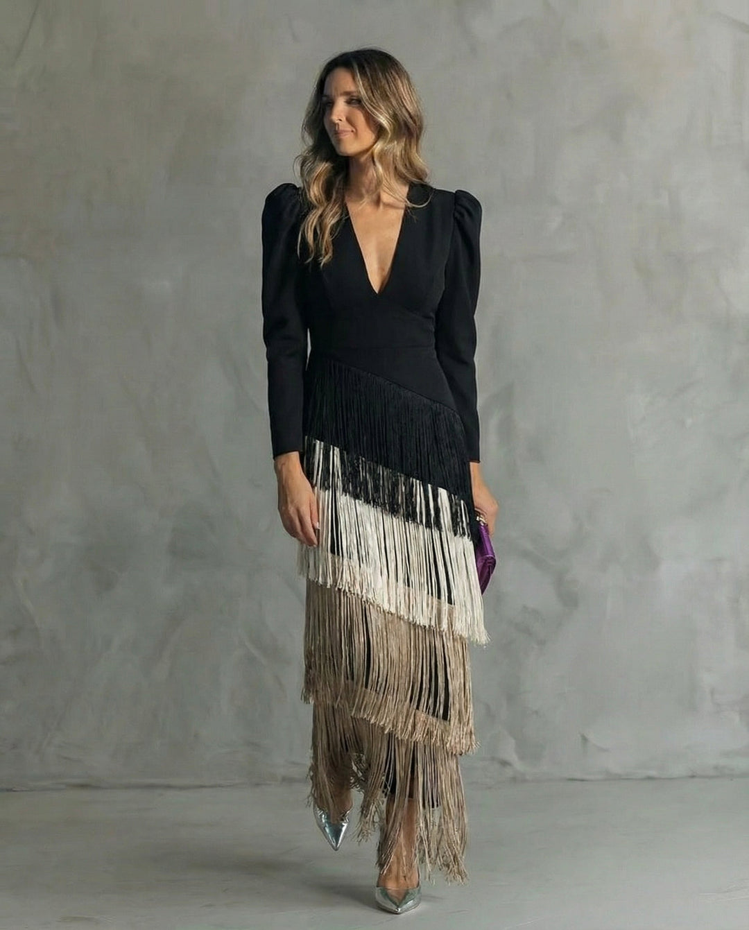 Clara™ | Robe midi élégante à manches longues