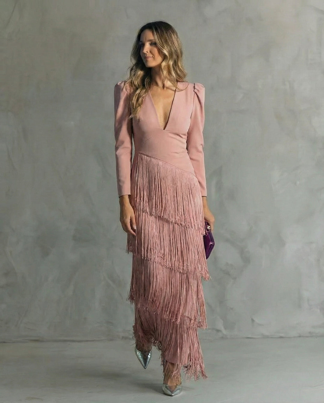 Clara™ | Robe midi élégante à manches longues