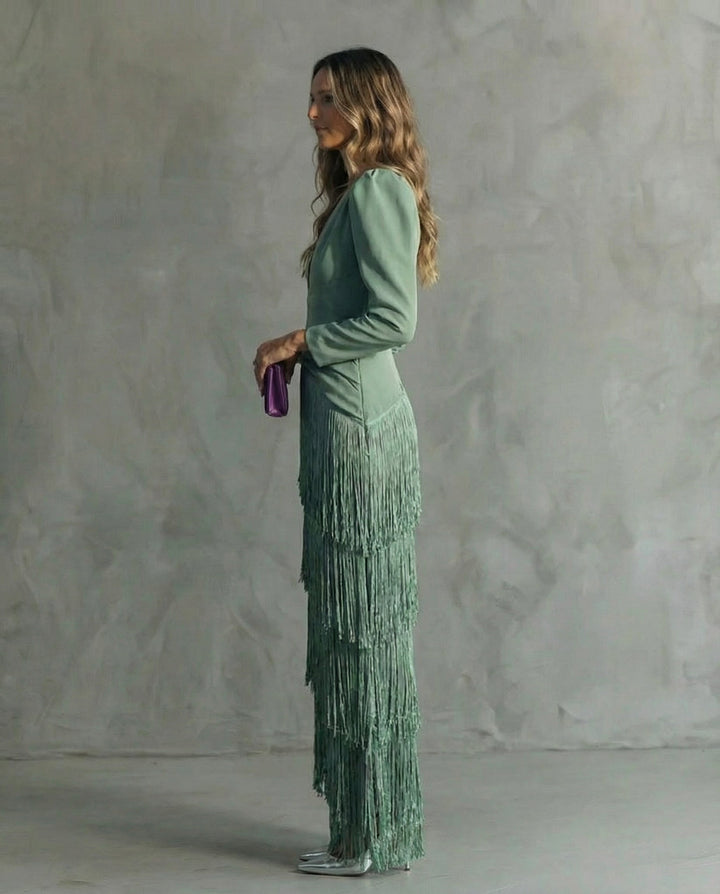 Clara™ | Robe midi élégante à manches longues